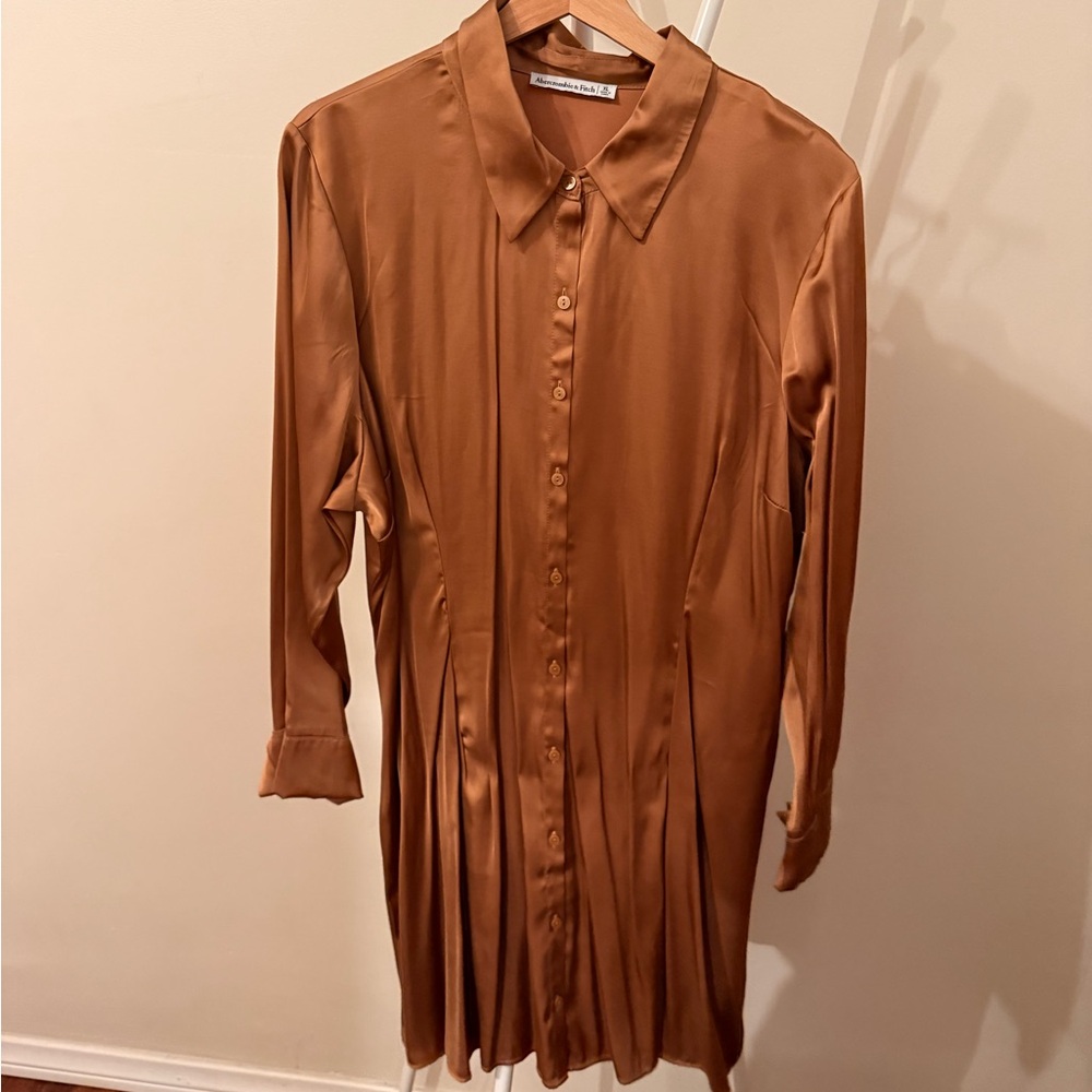 Abercrombie & Fitch Copper-Brown Satin Blouse